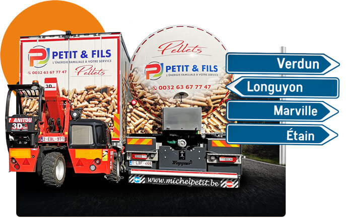 Camion livraison granulés de bois Longuyon et Verdun