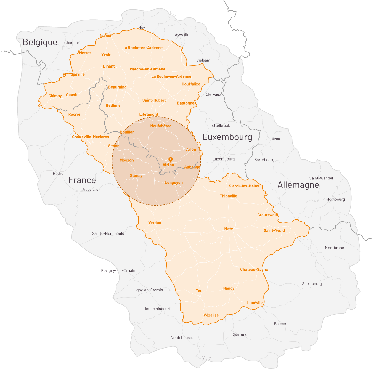 Zones de livraison pellet en sac